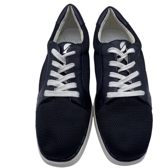 Franco Sarto Quinn Sneaker Black Leather Low Top Size 5.5 - Picture 6 of 12